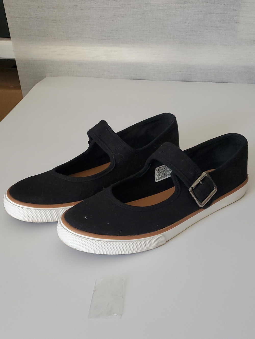 Tommy Bahama Black Mary Jane Canvas Sneakers with Buckle Strap 9.5